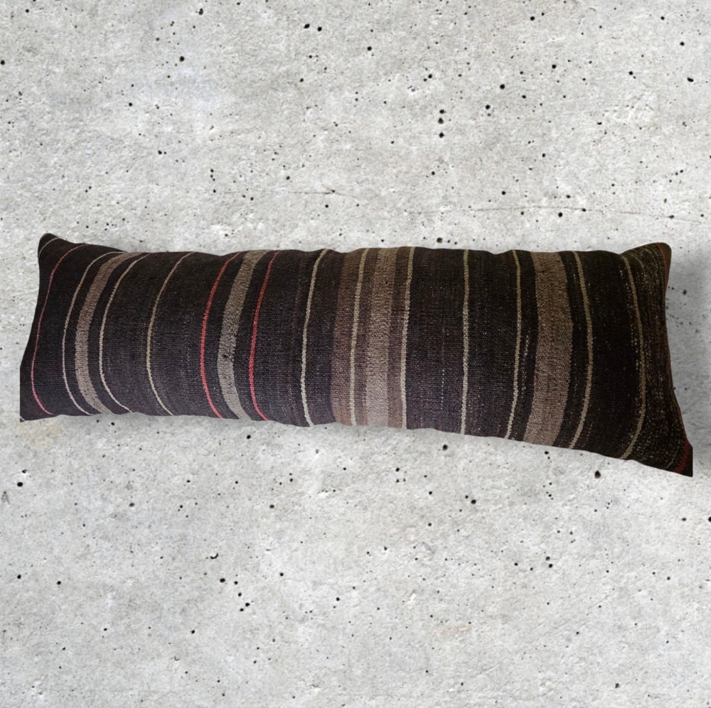 Kilim, Southwest, Lumbar Pillow Cover With Insert, Brown, Biege, Terracotta